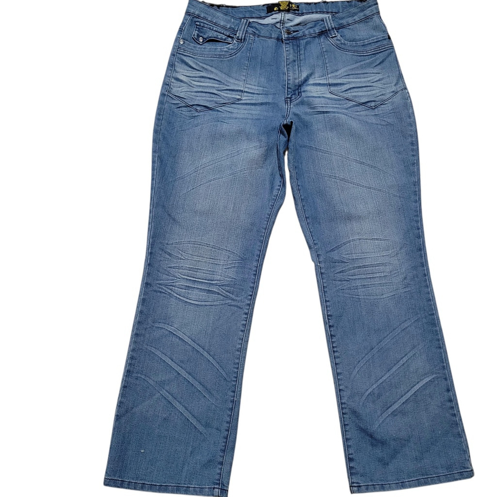 G.TTON STYLE Women Relaxed Bootcut Blue Flap Pockets Jeans 20 Waist 38 Inseam 32 - Picture 4 of 9